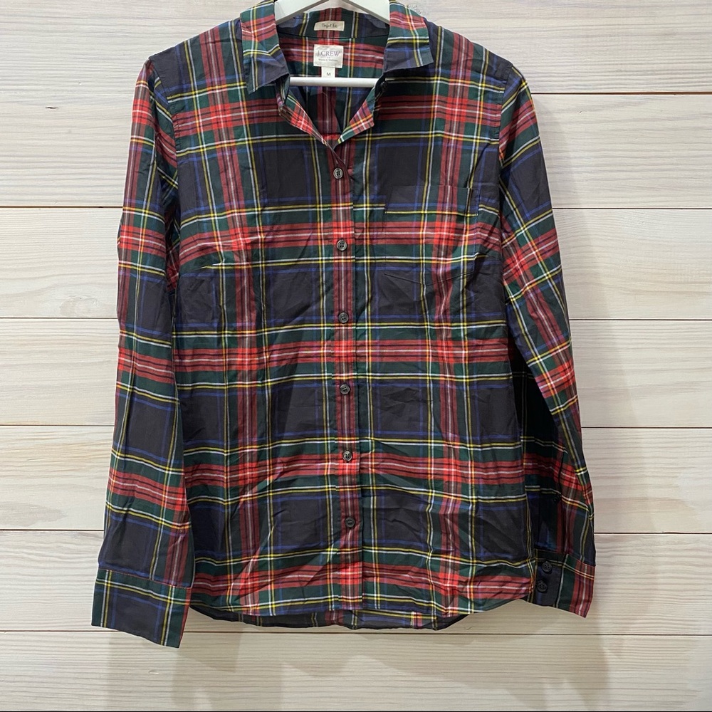 J Crew Factory Perfect Fit plaid button-down